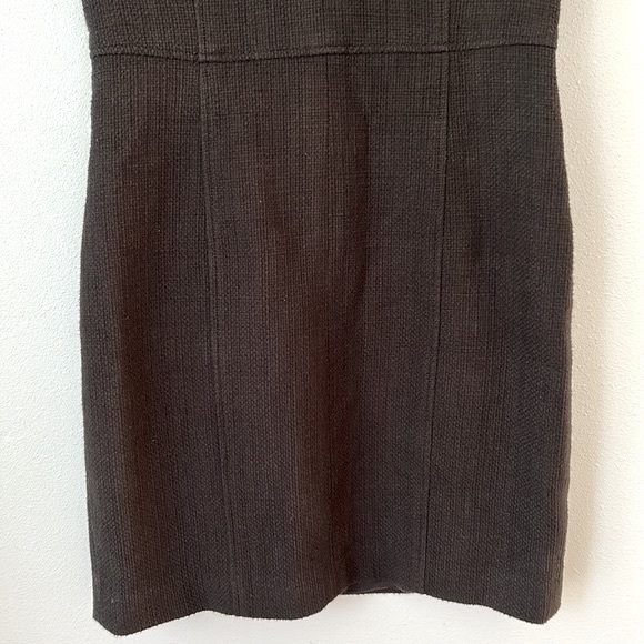 Anthropologie • 4.Collective Black Cap Sleeve Textured Knit Sheath Dress Size 8 - Picture 6 of 15